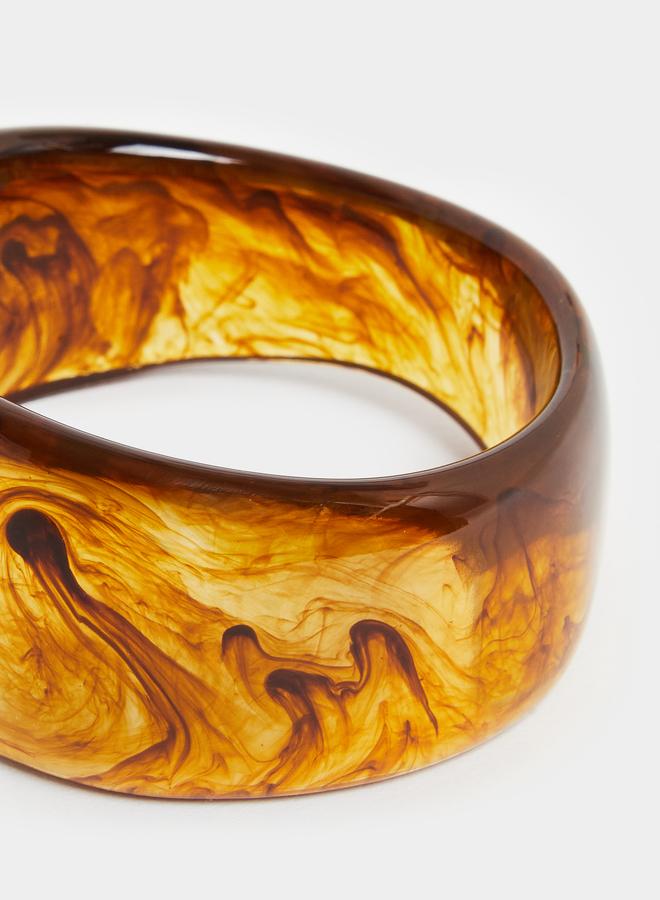 Styli Coffee Brown Resin Bangle Bracelet - Image 3